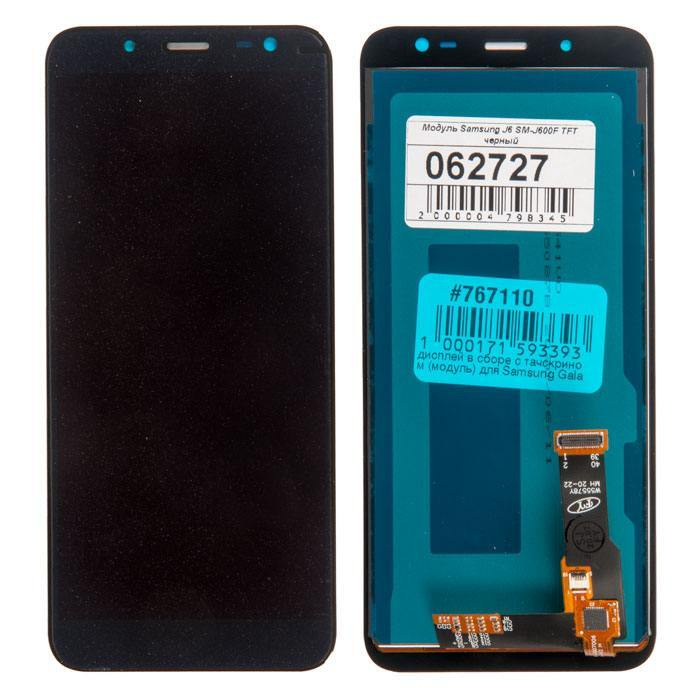 Дисплей в сборе с тачскрином (модуль) для Samsung Galaxy J6 (SM-J600F) черный (2018) TFT с регулировкой #1