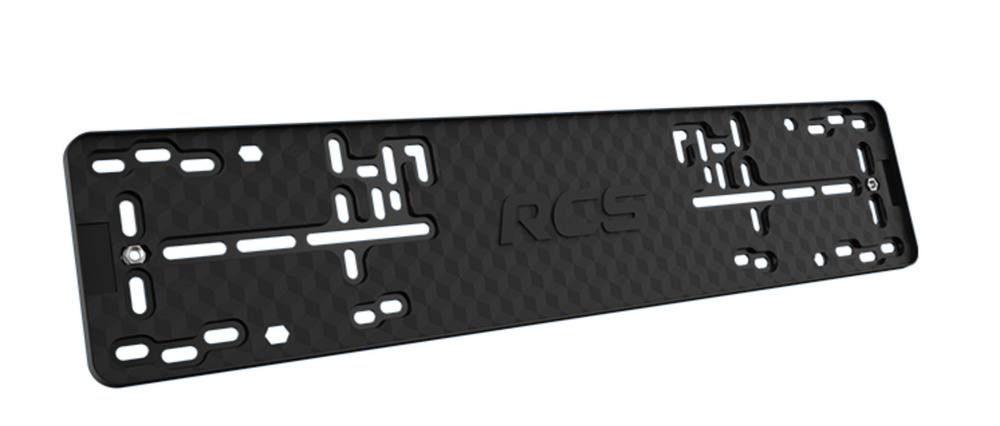 Рамка под номерной знак черная безрамочная пластиковая RCS RCS Light Black (2 штуки)  #1