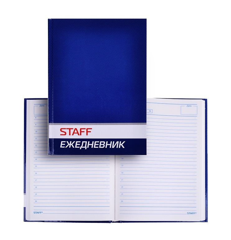 Ежедневник Staff недатированный, А5, 128 листов, твердая ламинированная обложка, синий (127053)  #1