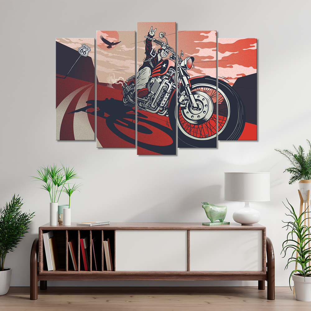 Модульная картина на холсте/ Мотоцикл 2/Bike 100х70 #1