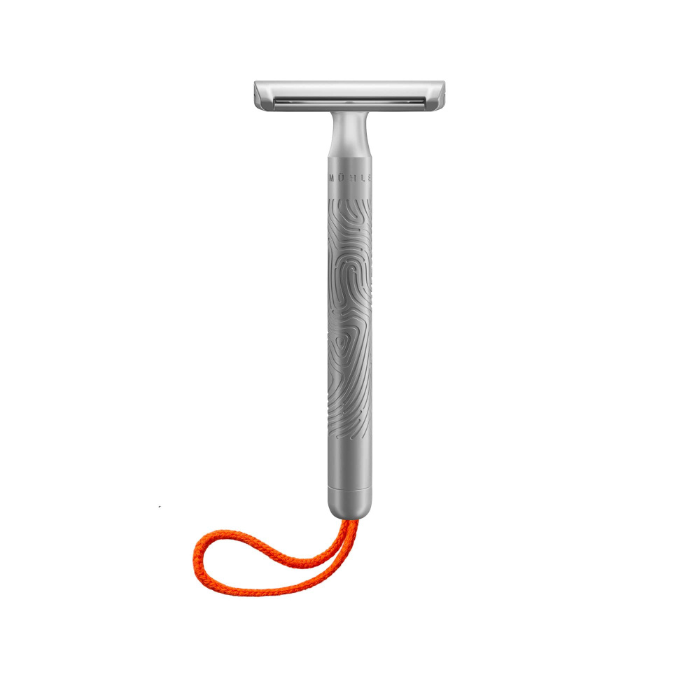 Т-образная бритва MUEHLE COMPANION, матовый хром, оранжевый шнурок  #1