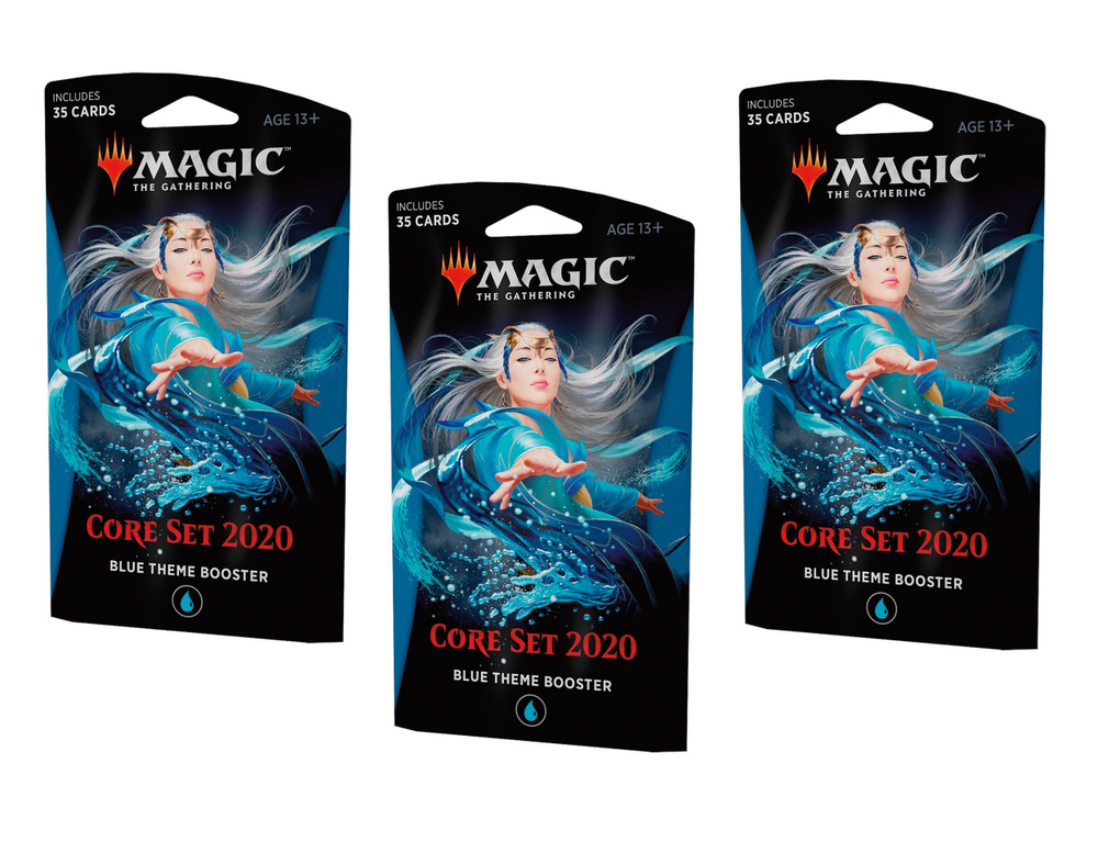 Magic The Gathering: 3 тематических Синих бустера MTG издания Core Set 2020 на английском  #1