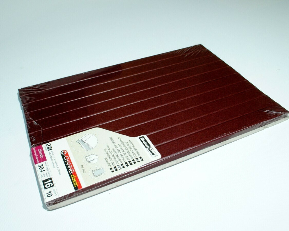 Канал бордовый 16мм А4 304мм с покрытием "ткань" для биндера OPUS Metalbind (10шт)  #1