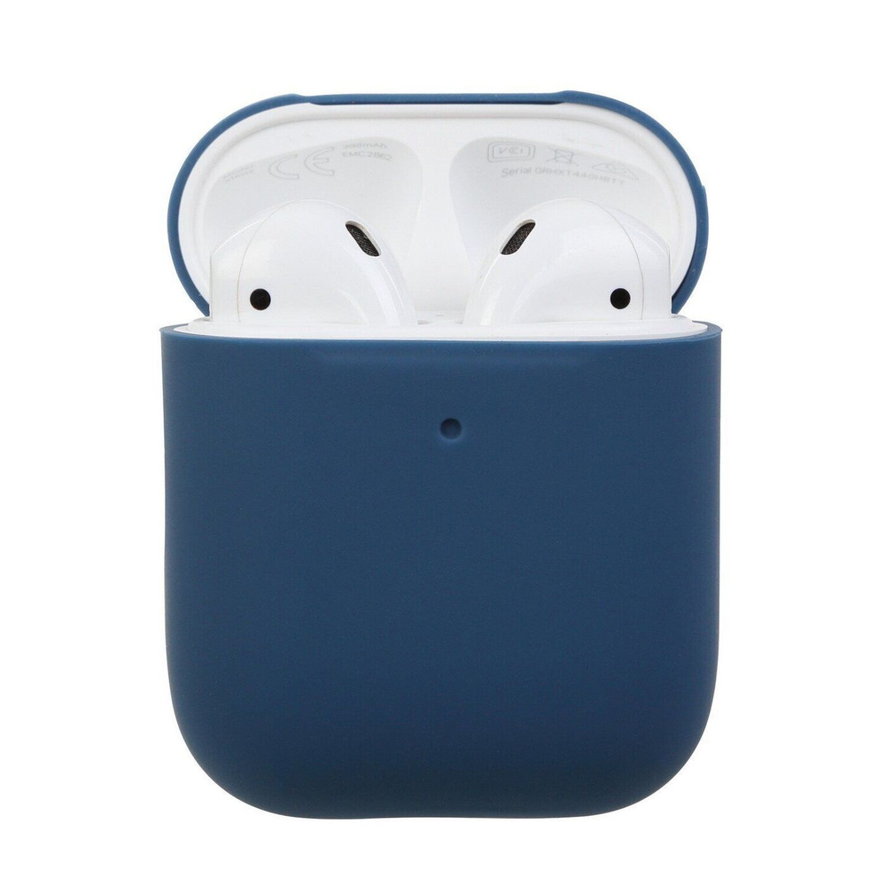 Силиконовый чехол для наушников Silicone Case для Apple AirPods 2, blue grey  #1