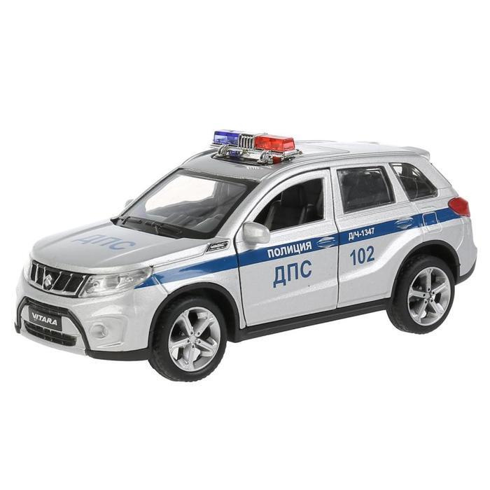 Машина металлическая "Suzuki Vitara полиция", 12 см, открываются двери и багажник, цвет серебристый  #1