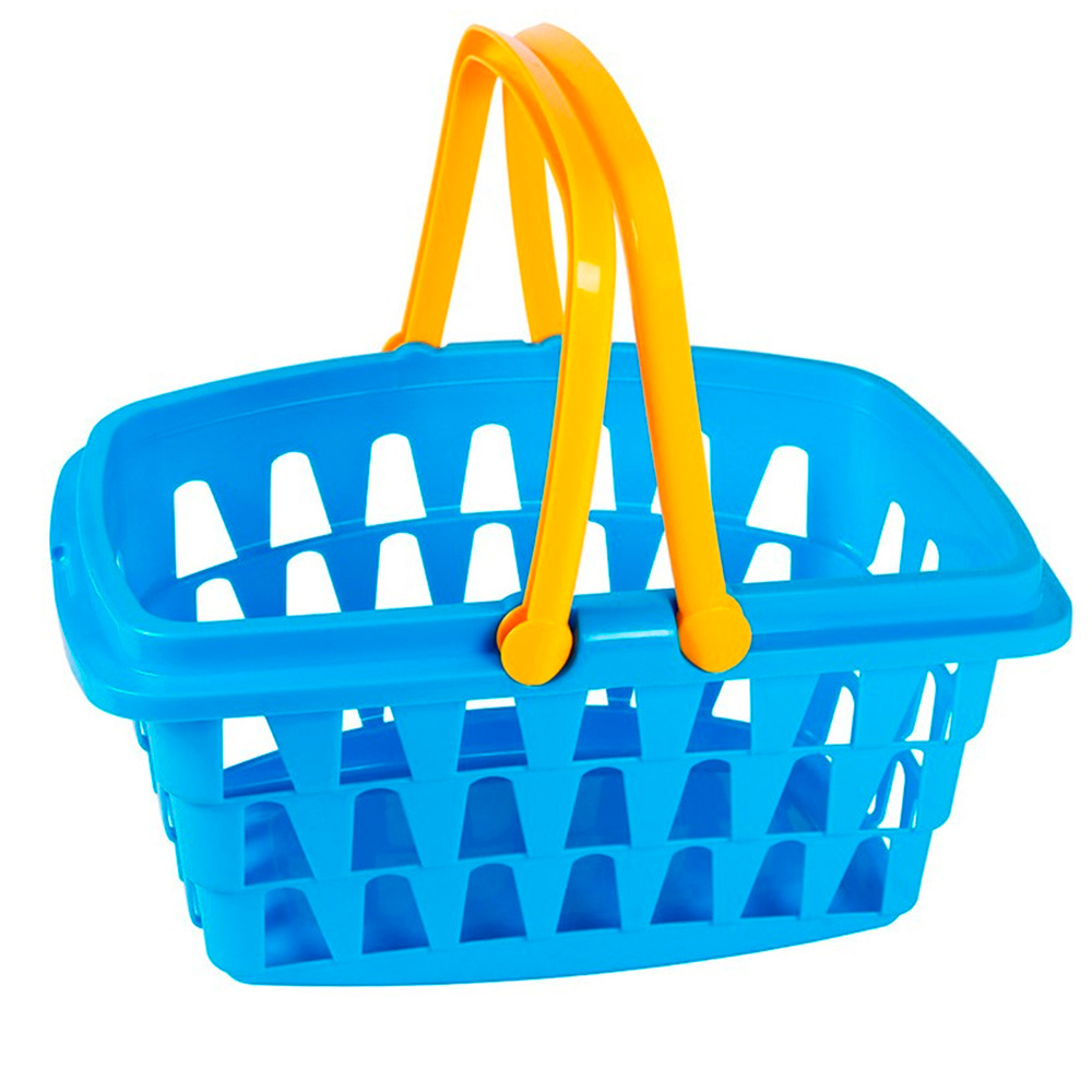 Корзина для игрушек детская голубая ТЕХНОК / корзинка для супермаркета  #1