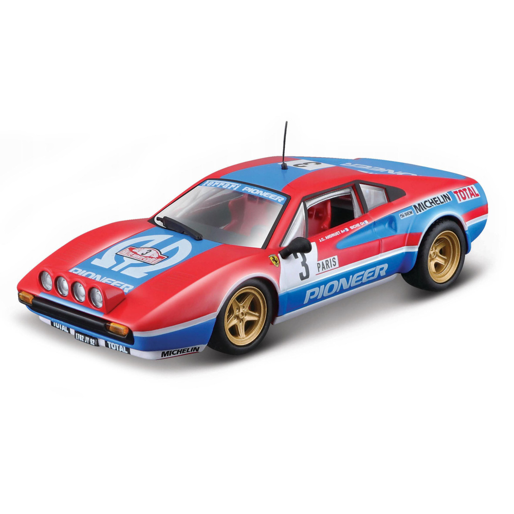 Машинка металлическая Ferrari Racing - 308 GTB 1982, резиновые колеса, масштабная коллекционная модель #1