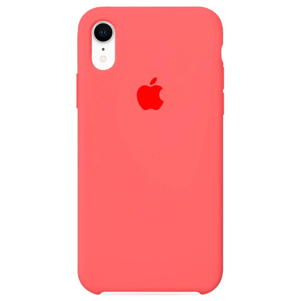Силиконовый чехол для смартфона Silicone Case на iPhone Xr / Айфон Xr с логотипом, коралловый  #1