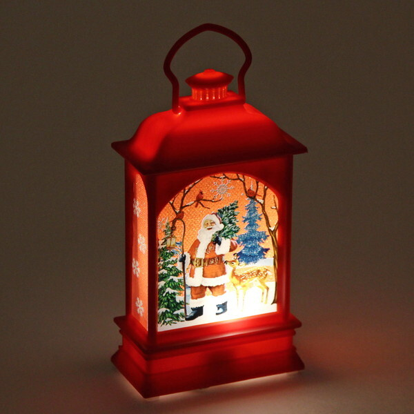 Сувенир с подсветкой "Новогодняя лампа с Дедом Морозом" 12,5х6,5 см, Красный  #1