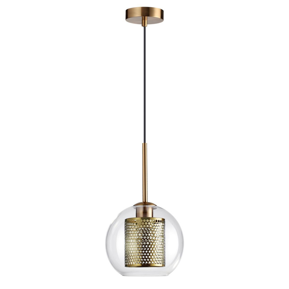 HALL4939/1 PENDANT ODL22 235 античн.бронза/металл/прозрачный/стекло Подвес E27 1*40W CLOCKY  #1