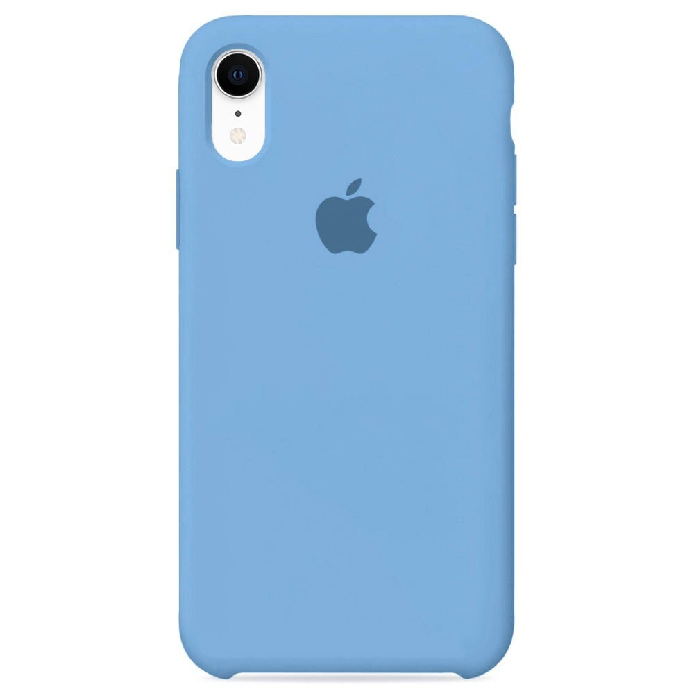 Силиконовый чехол для смартфона Silicone Case на iPhone Xr / Айфон Xr с логотипом, васильковый  #1