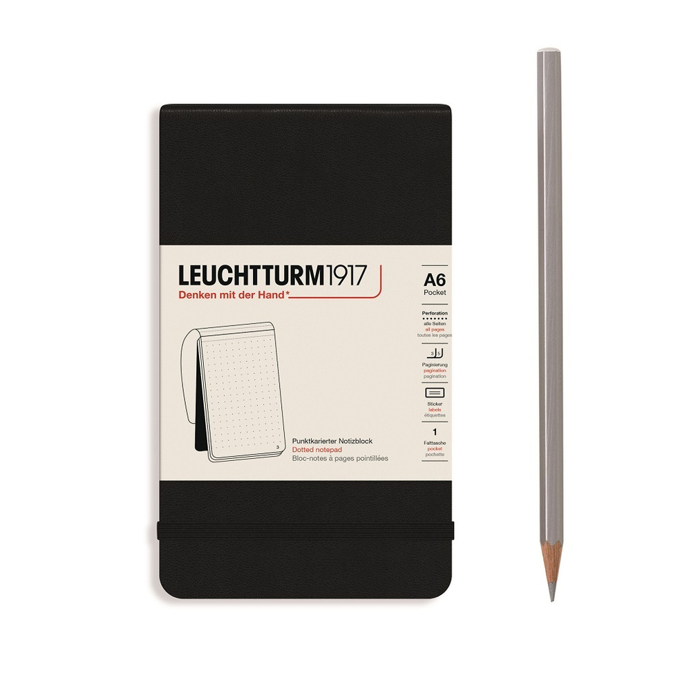 Блокнот Leuchtturm1917 Portrait Pocket A6 (9x15см.), 80г/м2, 184 стр. (92 л.), в точку, твердая обложка #1