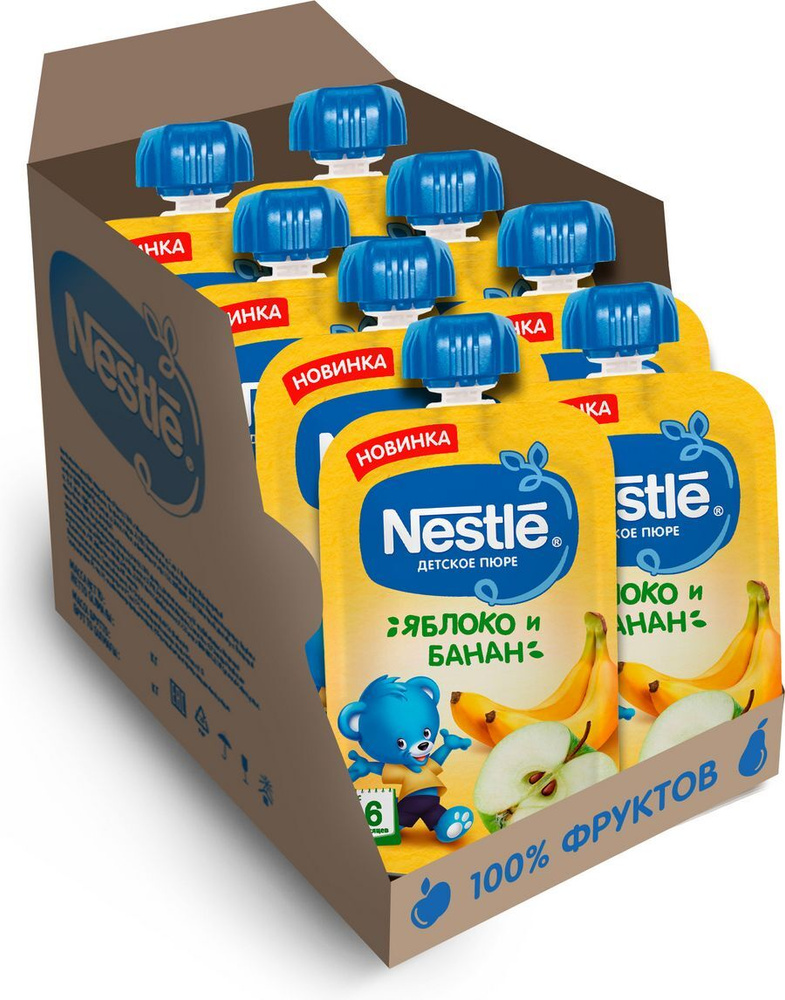 Пюре для детей Nestle Яблоко Банан, с 6 месяцев, 90 г х 8 шт #1