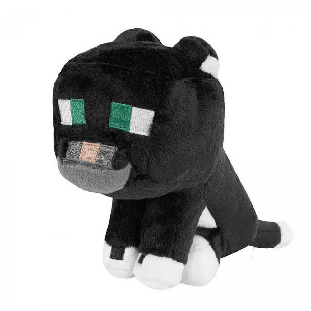 Мягкая игрушка Майнкрафт "Дымчатый кот" (Tuxedo Cat) 20 см #1