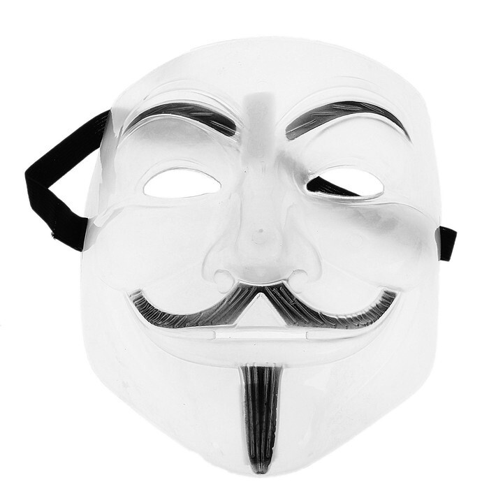Карнавальная маска Гай Фокс, пластик, полупрозрачная #1