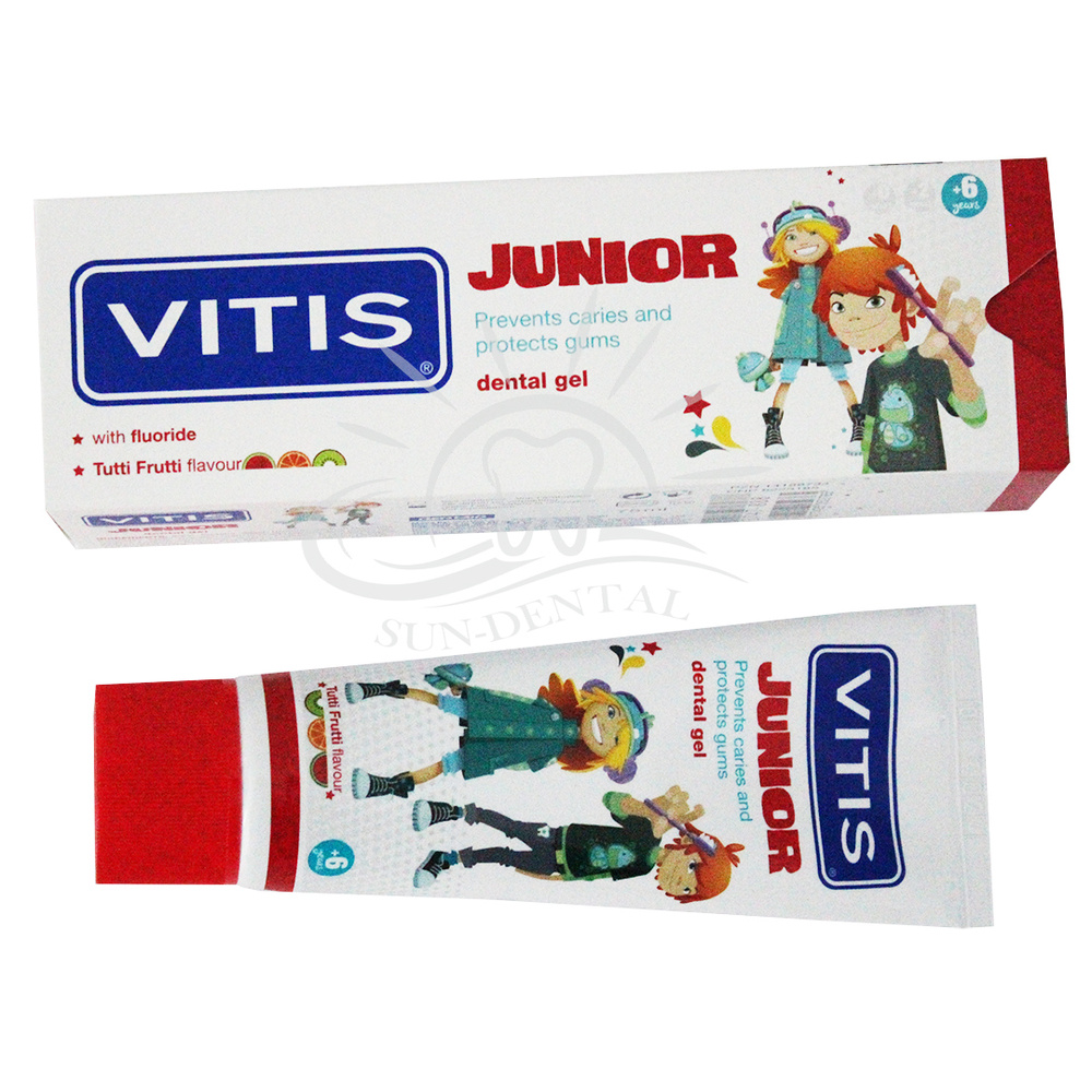 Детская зубная паста Vitis Junior тутти-фрутти со фтором (1450ppm)  #1