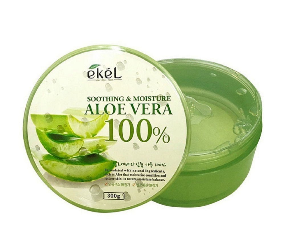 Ekel Увлажняющий гель для лица и тела Aloe Vera Soothing Gel 100%, 300 мл  #1