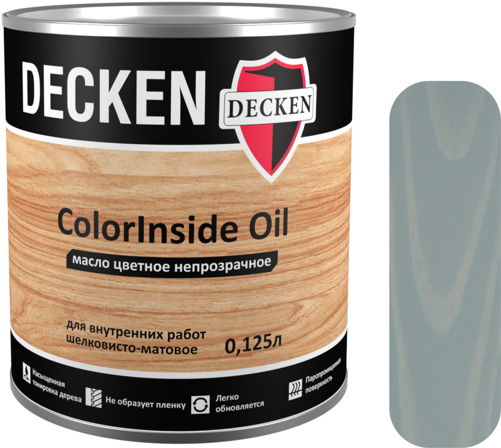 Масло для дерева DECKEN ColorInsidе Oil, 0,12, SCANDI вельвет (ATLANTIC 6), цветное непрозрачное масло #1