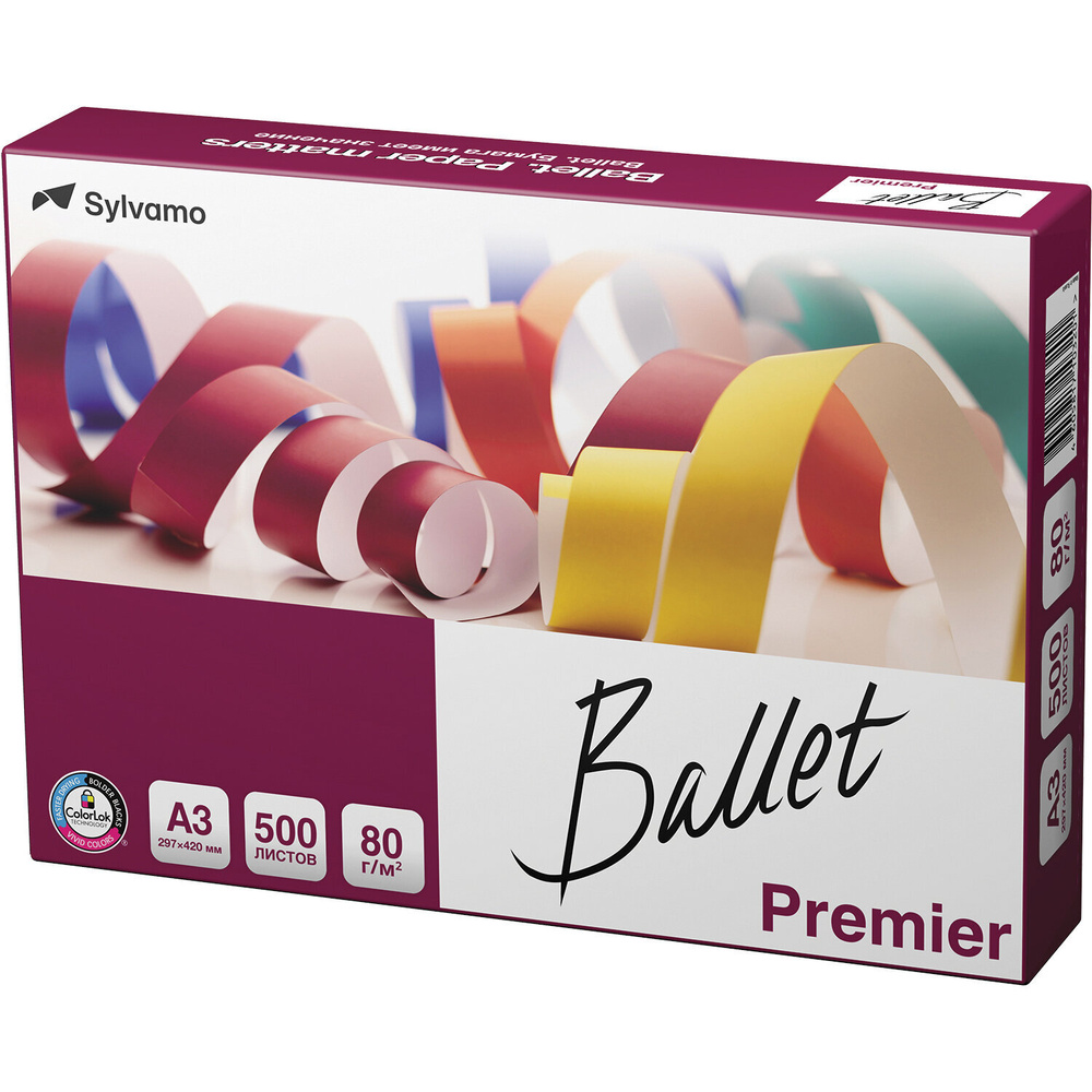 Бумага Ballet офисная, 297х420 мм, А3, 80 г,м2, 500 л, марка А, Premier, 162% CIE  #1