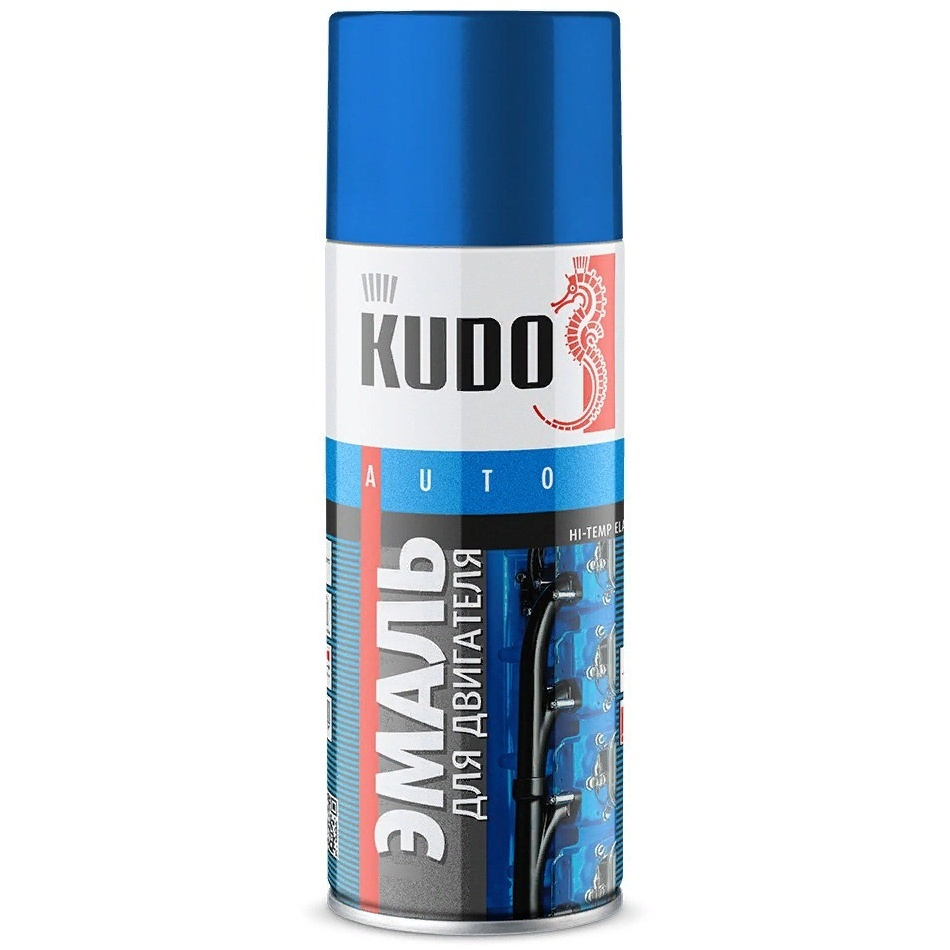Краска для двигателя KUDO, серебристый, аэрозоль, 520 мл #1