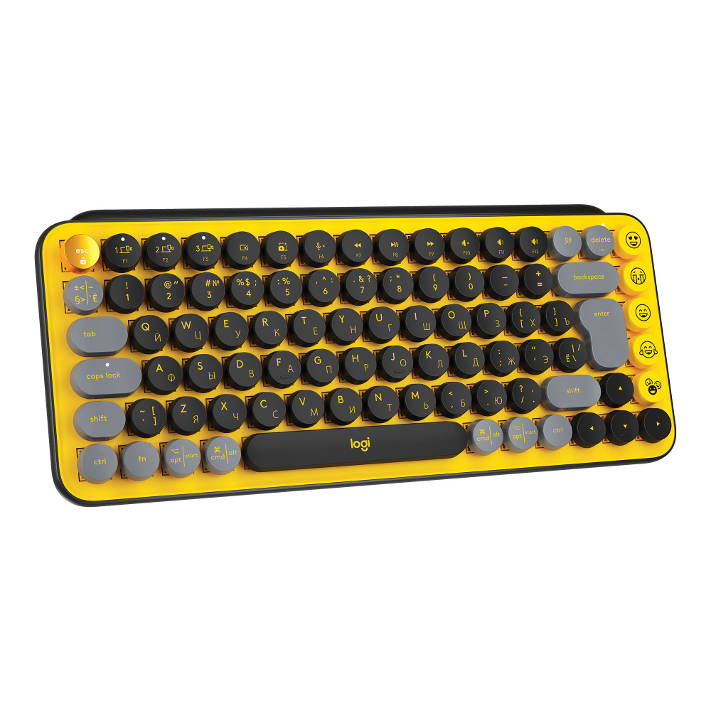 Logitech Клавиатура беспроводная POP KEYS, (Cherry MX Brown), Русская раскладка, черный, оранжевый  #1