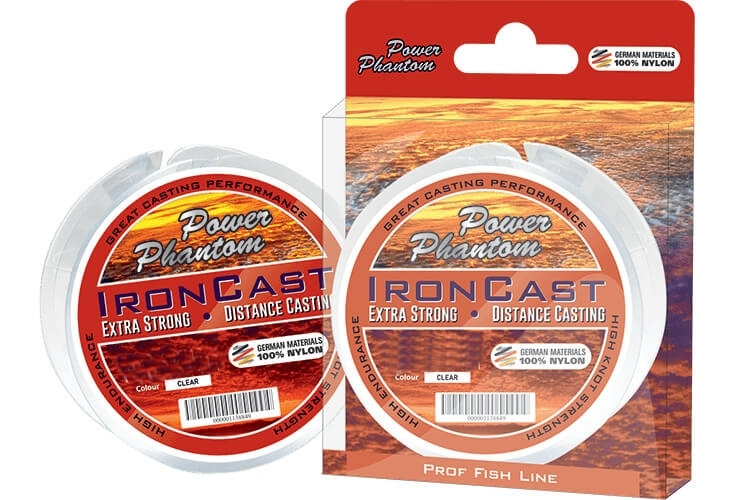 Леска монофильная для рыбалки Power Phantom IronCast CLEAR 0,14mm, 2,8kg, 150m  #1