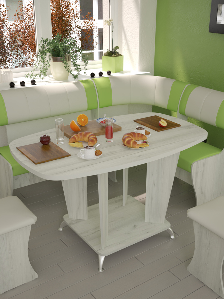 Стол кухонный обеденный для кухни деревянный большой не раскладной в столовую, гостинную, на кухню, веранду #1