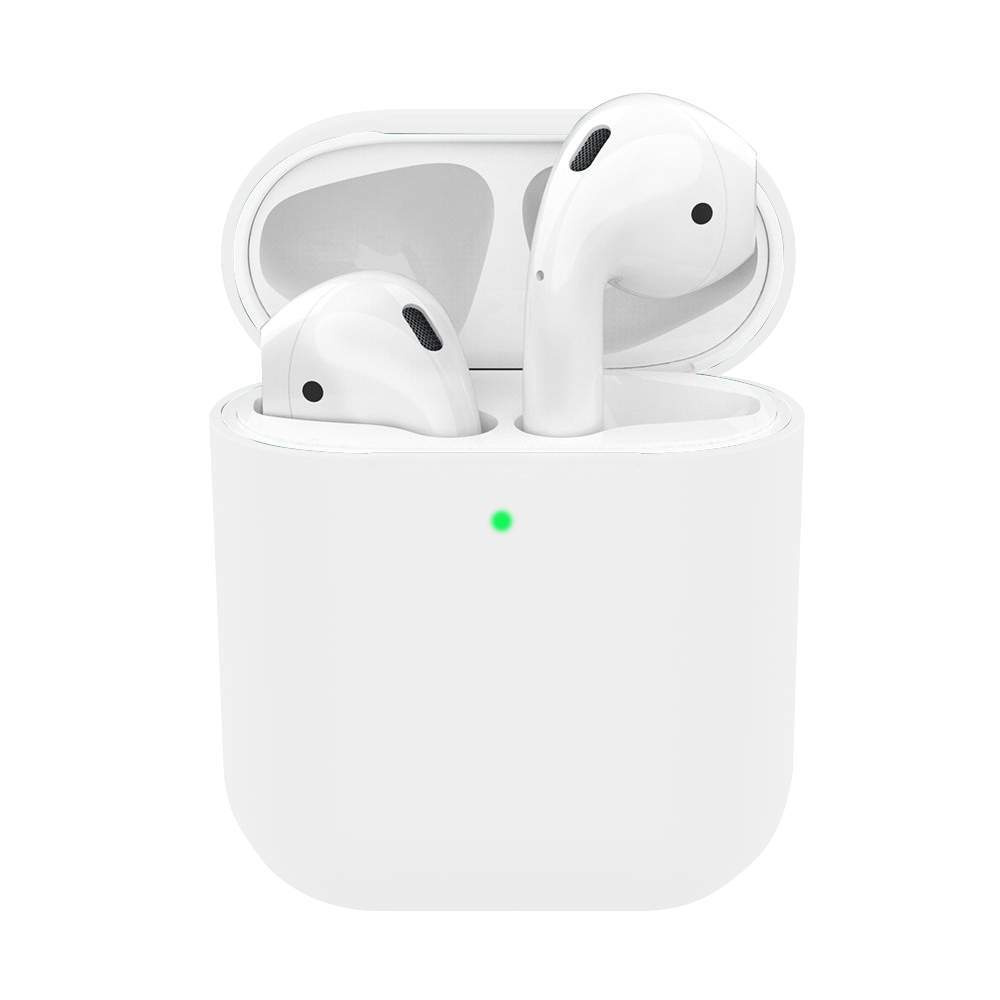 Силиконовый чехол для наушников Silicone Case для Apple AirPods, white  #1