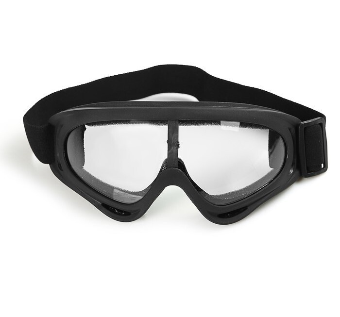 Очки для езды на мототехнике, стекло прозрачное, цвет черный  #1