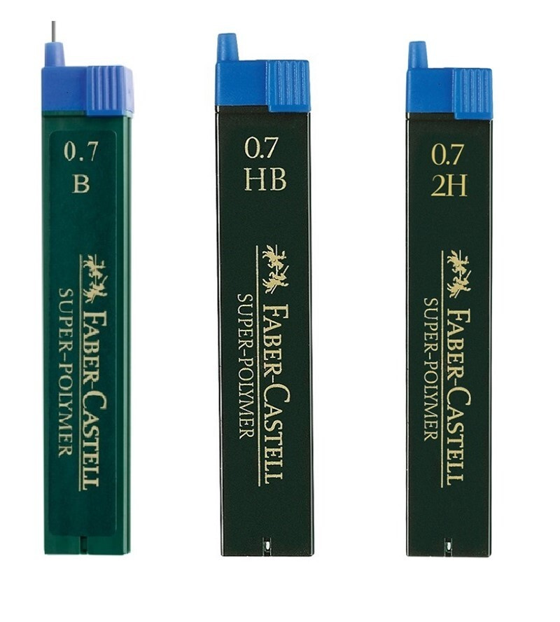 Грифели Faber-Castell Super-Polymer 0,7 мм, твердость B + HB + 2H, 3 тубы по 12 шт.  #1