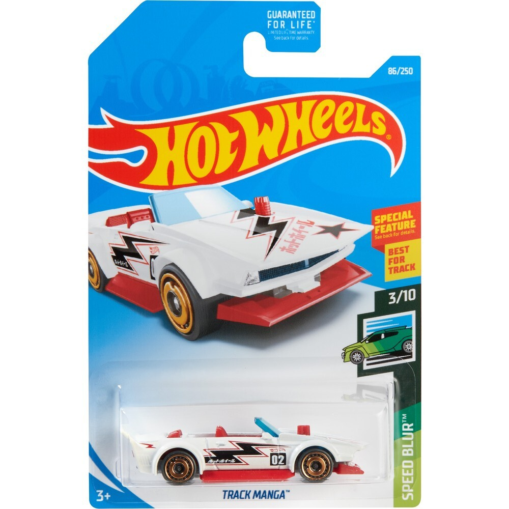 FYF35 Машинка металлическая игрушка Hot Wheels коллекционная модель TRACK MANGA белый/красный  #1