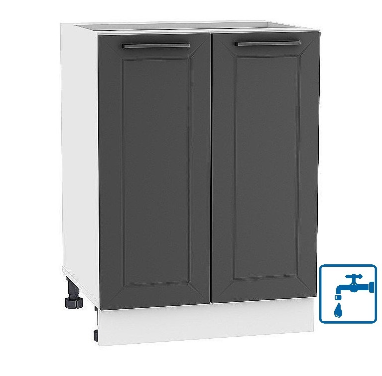 Шкаф кухонный напольный Полюс 60 см, МДФ Soft-touch темно-серый  #1