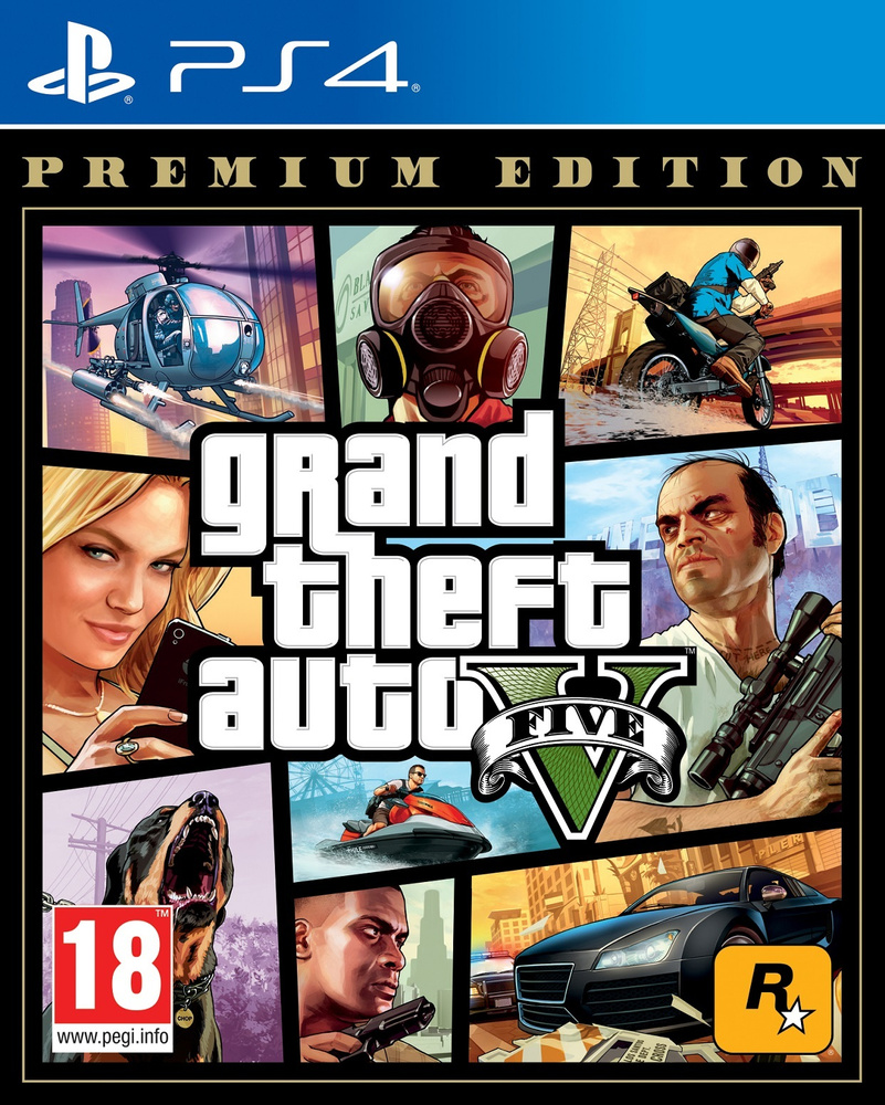 Игра Grand Theft Auto V (GTA 5). Premium Edition (PlayStation 4, PlayStation 5, Русские субтитры)  #1