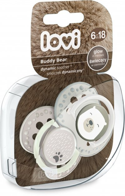 Пустышка силиконовая LOVI Buddy Bear симметричной формы, динамическая, 2 шт.  #1