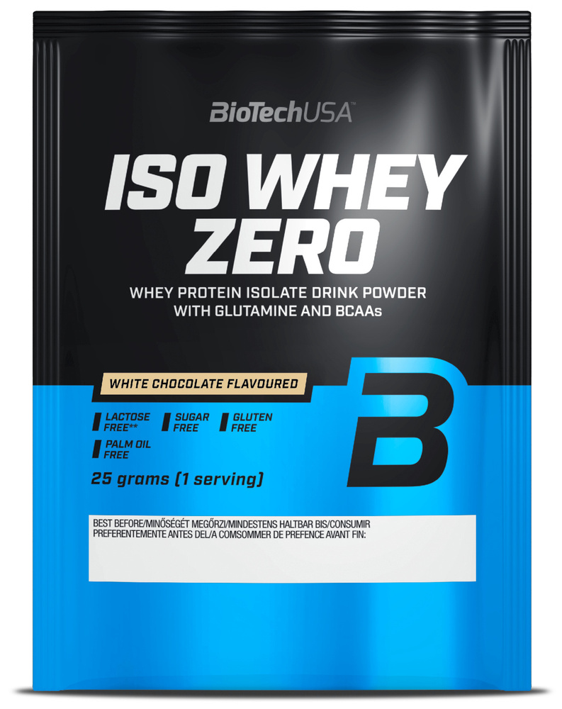 Сывороточный протеин изолят BioTechUSA Iso Whey Zero 25 г белый шоколад  #1