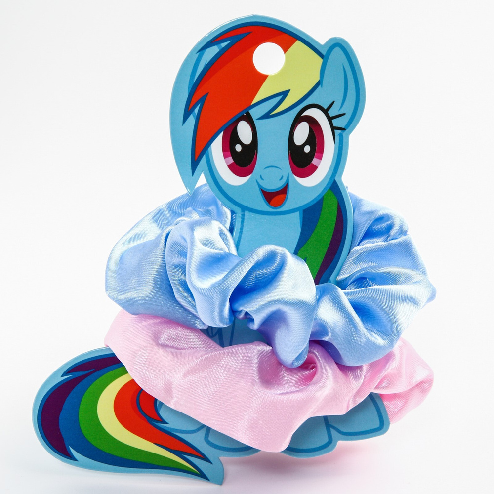 Резинки для волос атласные My little Pony "Радуга Деш", аксессуары для волос, 2 шт  #1