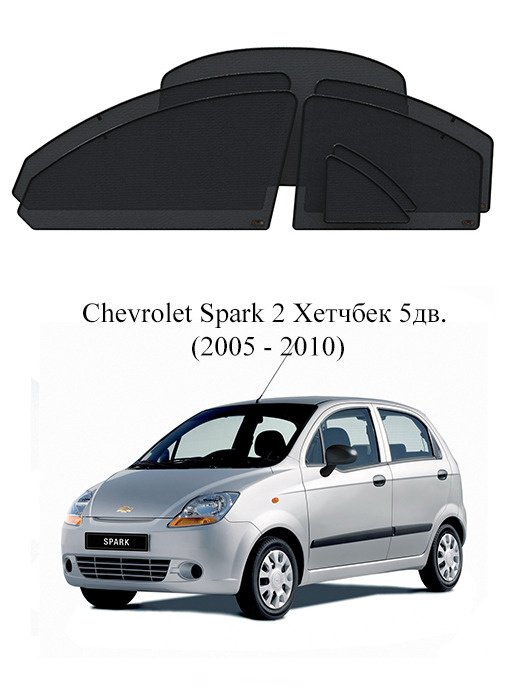 Каркасные автошторки полный комплект Chevrolet Spark 2 Хетчбек 5дв. (2005 - 2010)  #1