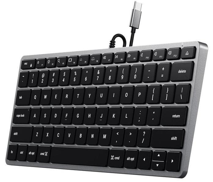 Клавиатура проводная Satechi Slim W1 USB-C Wired Keyboard-RU, серебристый, черный  #1