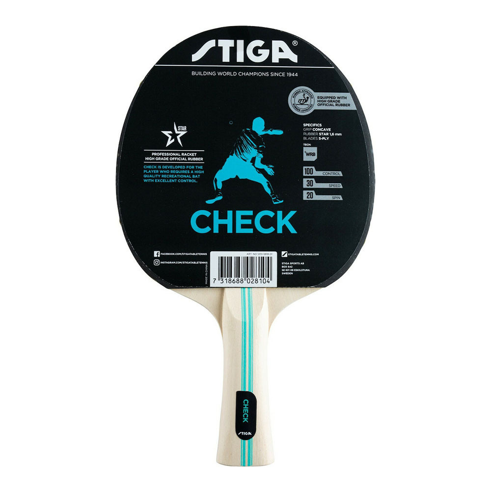 Ракетка для настольного тенниса STIGA Check Hobby WRB ITTF 1210-5818-01, 1.6 мм  #1