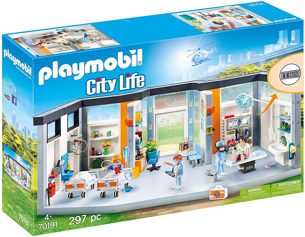 Конструктор Больничное крыло с мебелью Playmobil 70191 свет #1