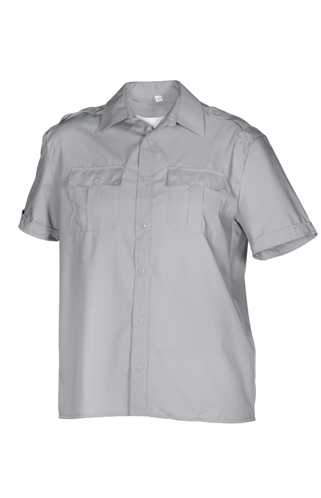 Рубашка мужская серая с коротким рукавом #1