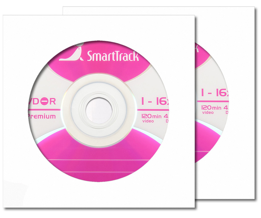 Диск SmartTrack DVD-R 4,7Gb 16x в бумажном конверте с окном, 2 шт #1