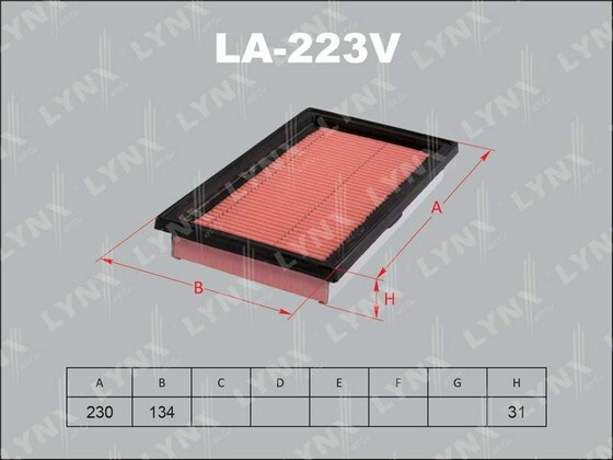 LYNXauto Фильтр воздушный арт. LA223V #1