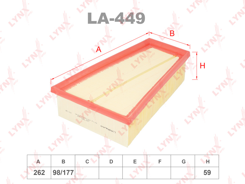 LYNXauto Фильтр воздушный арт. LA449 #1