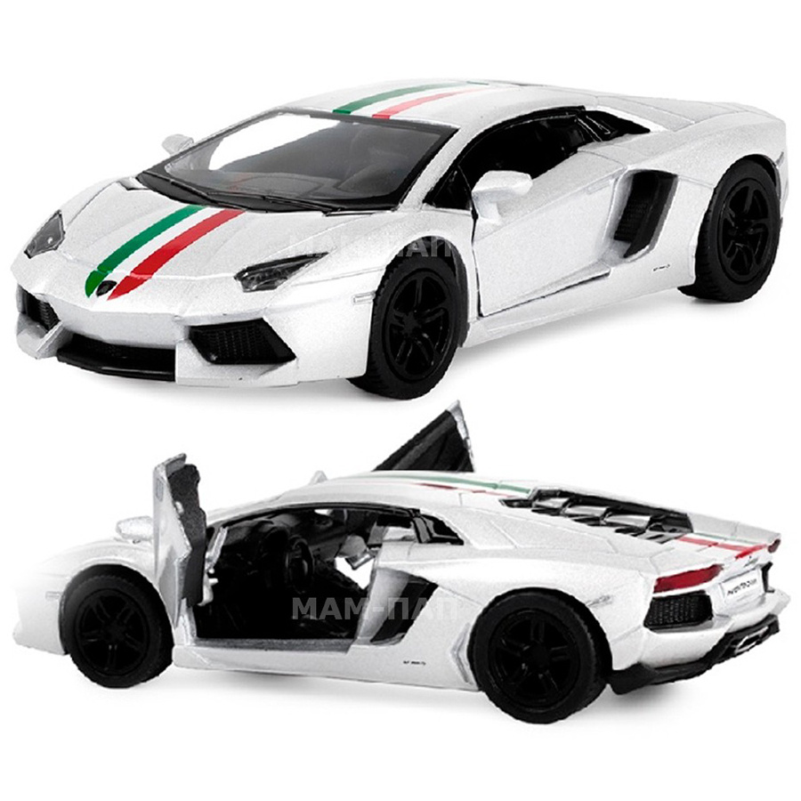 Машинка металлическая Kinsmart 1:38 Lamborghini Aventador LP700-4 (Printing) 5355DFKT инерционная, двери #1