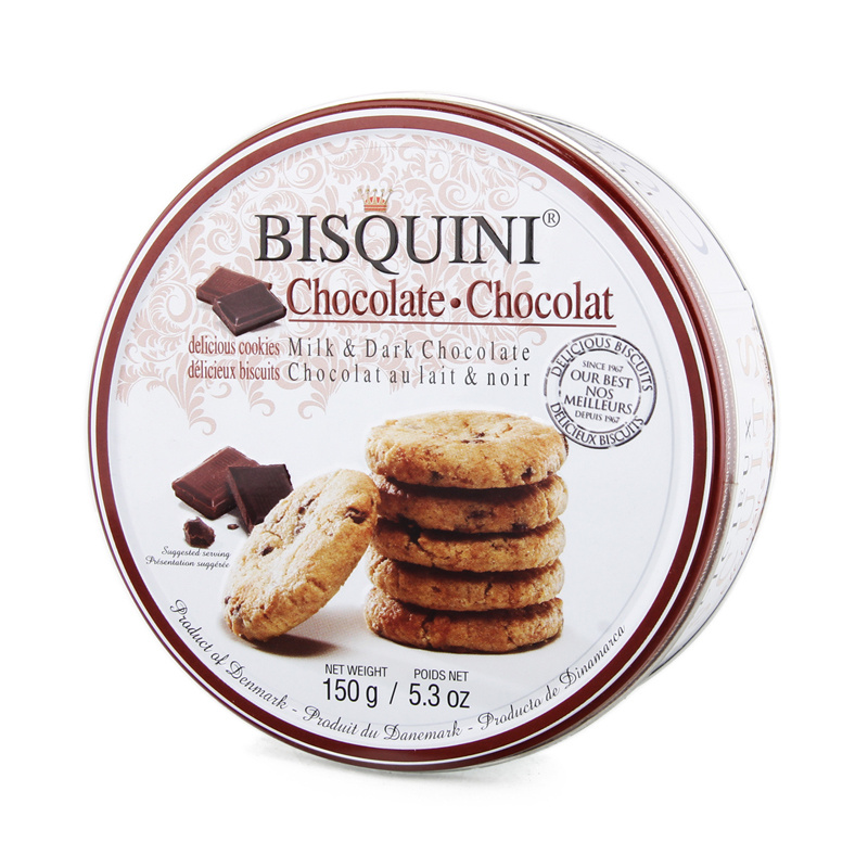 Печенье Bisquini с кусочками молочного и темного шоколада в жестяной ...