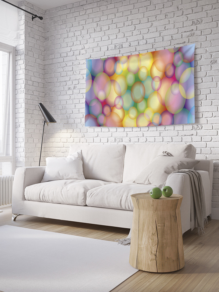 Горизонтальное фотопанно на стену JoyArty "Размытые шарики", из ткани, 100х150 см  #1