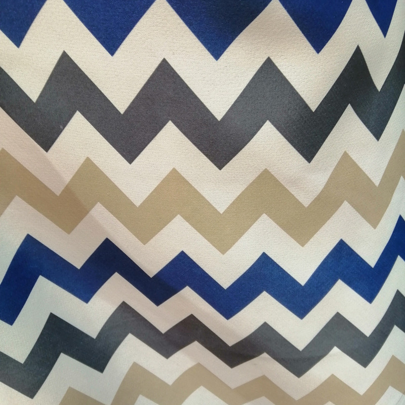 Ткань для штор Блэкаут Зигзаг двухсторонний в 280 см, синий, на отрез, от 1 м  #1