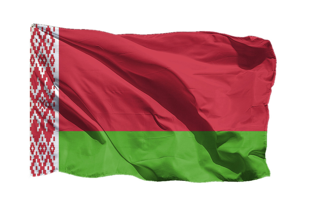 Флаг Беларуси на шёлке, 70х105 см для ручного древка #1