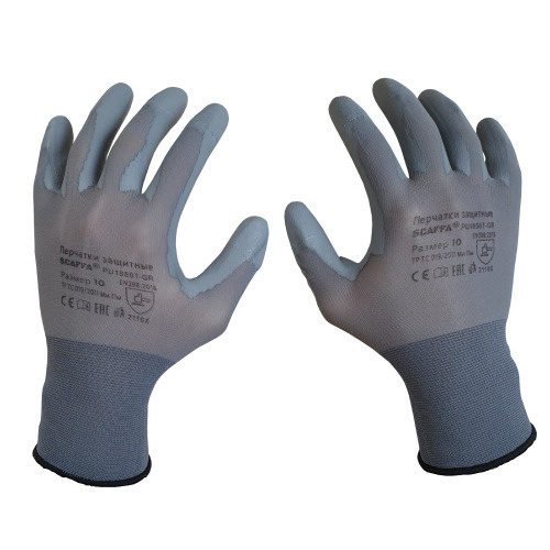 Перчатки для защиты от механических воздействий и ОПЗ SCAFFA PU1850T-GR размер 11  #1